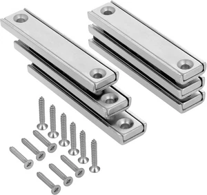 Poppstar 6 Stück Neodym Magnete rechteckig zum Anschrauben (Haftkraft 30 kg) - Bild 1 von 5