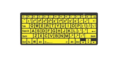 Letra grande - Mini teclado Bluetooth negro sobre amarillo - Windows Foto 1 de 3