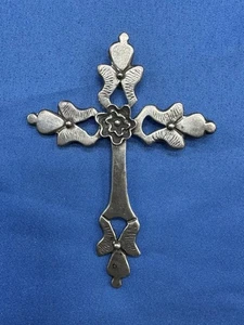Vintage Foree Hunsicker (1932-2015) X-Large verzierter Sterlingsilber Kreuz Anhänger - Bild 1 von 6