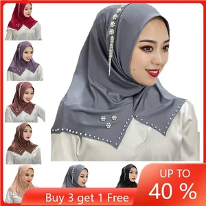 Muslim Hijab One Piece Amira Scarf Turban Women Shawls Wrap Headscarf Islamic - Picture 1 of 25