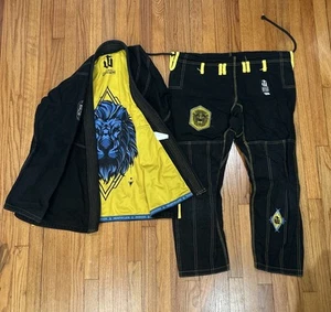 Black Jiu Jitsu Gi, Kimono & Pants Combo By Fearless Size A3 BJJ With Liner. - Picture 1 of 14