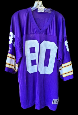 Camiseta deportiva Starter Chris Carter #80 Minnesota Vikings para hombre 52 XL vintage púrpura Foto 1 de 4