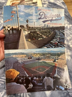 1974 Los Angeles Dodgers Program Scorecard vs Houston Astros UNSCORED MLB - Image 1 of 2