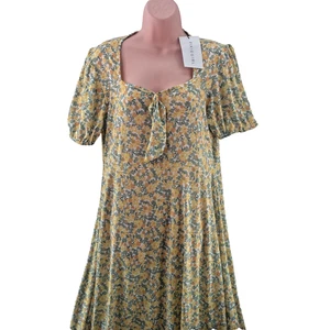 PixieGirl Petite Tie Front Midi Dress, Size UK 18, Ditsy Floral, Yellow - Picture 1 of 18