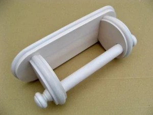 Pink toilet roll holder Wooden painted pale pastel pink In good condition - Picture 1 of 1