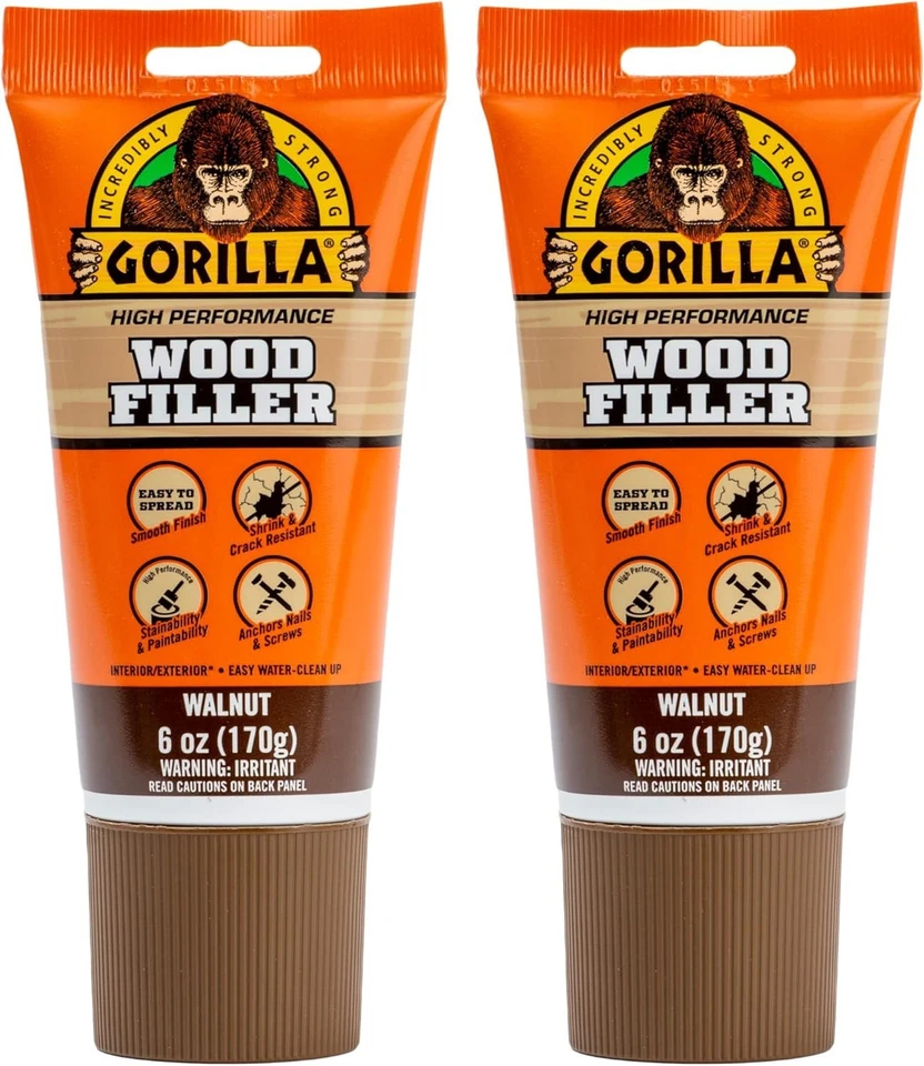 Gorilla 6 Oz. Walnut Wood Filler Tube 112126 Gorilla 112126 052427018441 Acrylic