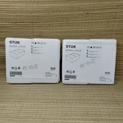 Lote 2 Cubos de Almacenamiento Ikea STUK Blanco con Divisor 7.75 x 13.25 x 4 Pulgadas 20 x 34 x 10cm Foto 1 de 3
