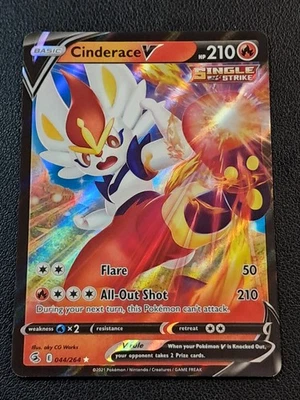 Cinderace V - Full Art Ultra Rare Holo - Fusion Strike 2021 Pokemon #044 Pokemon - Image 1 of 2