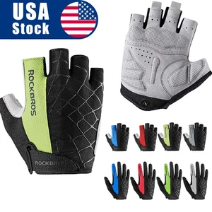 ROCKBROS Guantes de Ciclismo Completo/Medio Dedo Almohadilla de Gel Transpirable Guantes de Bicicleta de Montaña - Imagen 1 de 32