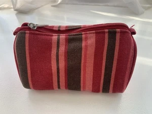Body Shop - Red Stripped Make-up Bag With Zip Closure  - Picture 1 of 5