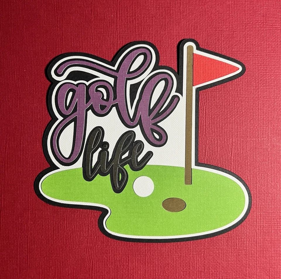 Golf Life Golfista Die Cut Title. Várias camadas. Feito à mão. - Imagem 1 de 1