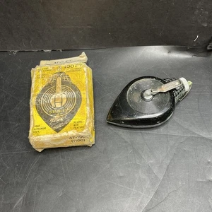 Vintage Stanley Black Aluminium Body Chalk-O-Matic Chalk Line Made In USA 47-100 - Bild 1 von 8