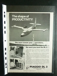 12/1982 PUB AVION RINALDO PIAGGIO DL3 ITALIAN AIRCRAFT FLUGZEUG ORIGINAL AD - Picture 1 of 1