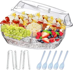 Fruit Trays for Serving for Party, 15 Inch Appetizer Serving Tray on Ice, Party - Picture 1 of 6