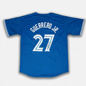 Vladimir Guerrero Jr. Signed "Go Blue Jays" Dark Blue Pro Style Jersey JSA - Picture 1 of 2