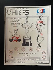 1983 Syracuse Chiefs Anniversary Program Scorecard Minor League Baseball - Picture 1 of 1