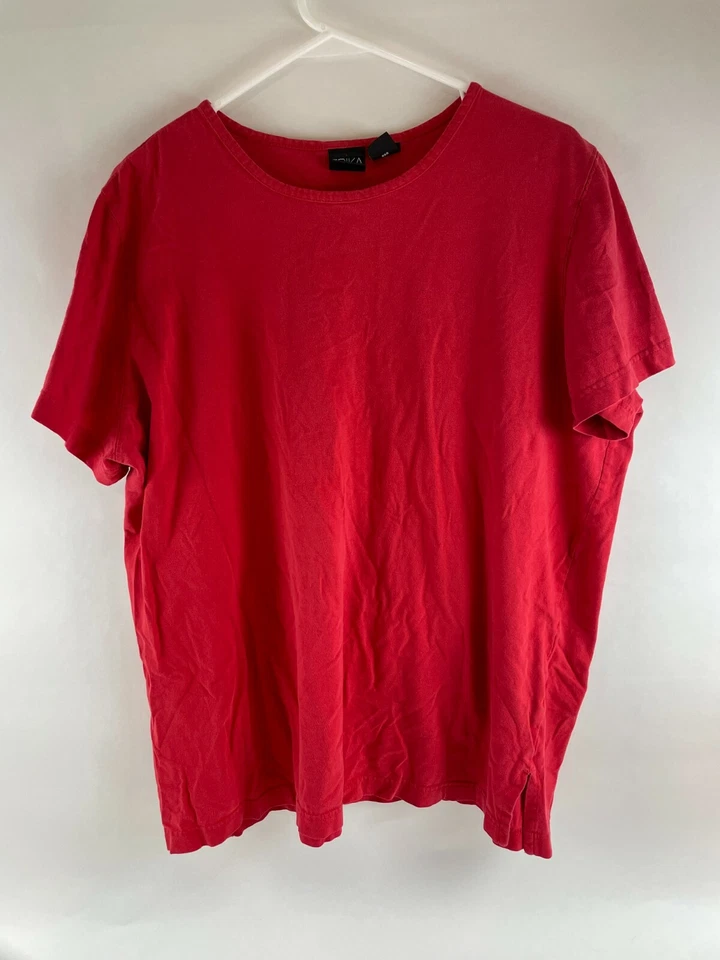 Camiseta informal ERIKA para mujer talla 1X roja lisa cuello redondo manga corta Foto 1 de 4