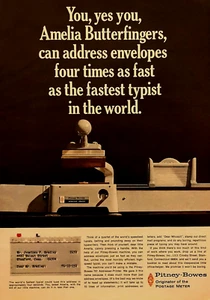 PITNEY-BOWES 701 ADDRESSER/PRINTER—VINTAGE 1960s MAGAZINE ADVERTISEMENT—PRINT AD - Picture 1 of 1