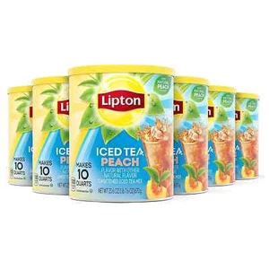 Pfirsich Eistee Mischung, gesüßt, ergibt 10 Quart (6er Pack) - Bild 1 von 7