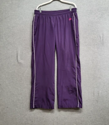 VINTAGE Nike Women Activewear Pants XL Purple Track Y2K Logo Embroidered READ - Image 1 of 4