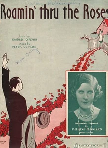 Partituras de colección "Roamin' thru the Roses" Peter De Rose 1930 Santly Bros. - Imagen 1 de 2