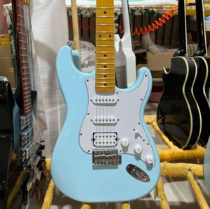 ST Electric Guitar Maple Fretboard Sky Blue Color Mahogany Body In Stock - Bild 1 von 6