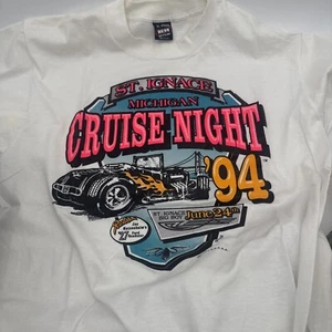 Made In The USA St. Ignace Michigan Cruise Night Classic Car Tee 1994 94 - Picture 1 of 9