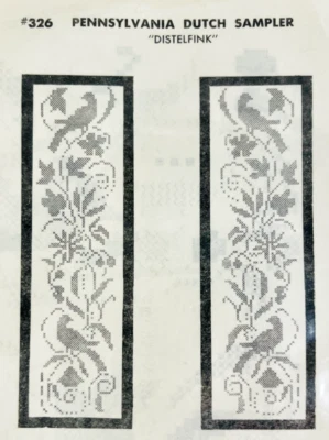 Cross Stitch Kit Vintage Jane Sneed Pennsylvania Dutch Sampler Distelfink #326 - Image 1 of 4
