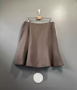 Valerie Stevens Damen Fit & Flare Seidenrock Größe 16 Braun Seitenreißverschluss Gefüttert - Bild 1 von 12