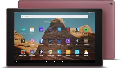Amazon Fire HD 10 Tablet 9th Gen Alexa 1080p Full HD Wi-Fi 32GB Plum + Ads - Image 1 of 4