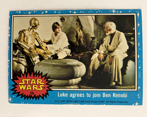 Scanlens Star Wars 1977 Card #29 Luke agrees to join Ben Kenobi - Exc Con