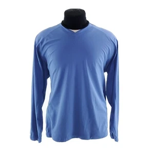 Nike Golf Performance Mens M Blue Long Sleeve V Neck Shirt - Picture 1 of 9