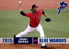 2015 Pensacola Blue Wahoos Grandstand #18 Jimmy Moran -Davenport Florida FL Card