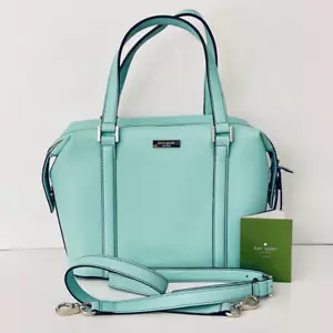 Borsa a tracolla Kate Spade Newbury Lane Alysia Saffiano in pelle verde con manico nuova con etichette - Foto 1 di 13