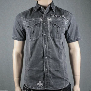 Affliction Men's NIGHT WATCHING 110WV128 Button Up Short Sleeve Shirt - Picture 1 of 4