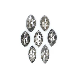 0.59 CT Natural Loose Marquise Diamond 4.25 MM Salt And Pepper Diamond LQ2894 - Picture 1 of 8