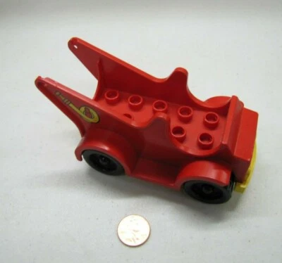 Vtg Lego Duplo Red Yellow Firetruck Vehicle For Firemen Firefighter Car Truck - Image 1 of 3