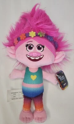 Trolls World Tour 11" Small Plush Poppy In Rare Rainbow Grand Finale Outfit - Image 1 of 4