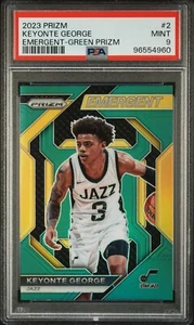 2023 Prizm Keyonte George Emergent Green Prizm PSA 9 - Picture 1 of 3