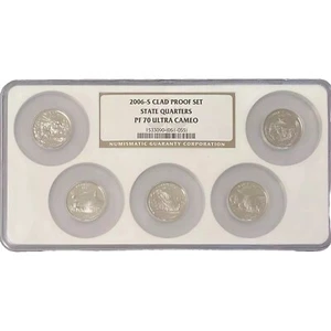 BEAUTIFUL 2006 CLAD PROOF STATE QUARTERS SET NGC PF70 ULTRA CAMEO COMB. SHIPPING - Picture 1 of 7