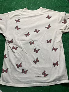 Vtg 90s Butterfly Butterflies All Over Print T-Shirt Sz XL White Made In USA - Picture 1 of 1