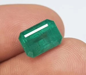 Piedra preciosa suelta facetada octágono esmeralda 10X7 mm 4,15 quilates corte vivo - Imagen 1 de 7