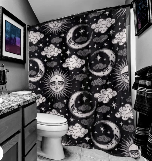 DEMASIADO RÁPIDO XTRA CELESTIAL SOL Y LUNA LOLLE CORTINA DE DUCHA Foto 1 de 1