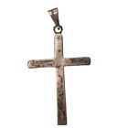 Silver Mexico TP85 2.25&quot; Christian Cross Necklace Jewelry Pendant Vintage