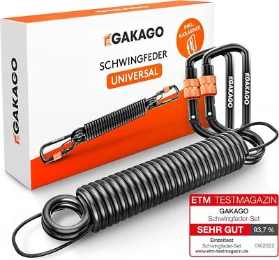 GAKAGO GMBH Gakago Schwingfeder für Hängesessel Stahlfeder Set mit Sicherungsedelstahlseil