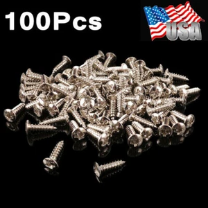 Tornillos golpeadores de guitarra 100 un. para bajo de guitarra eléctrica Strat Tele color cromado - Imagen 1 de 11