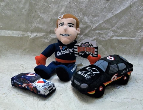 Mark Martin 10" NASCAR Plush with 5" Valvoline Car & 8" Eagle One Car Cool Beans Cover