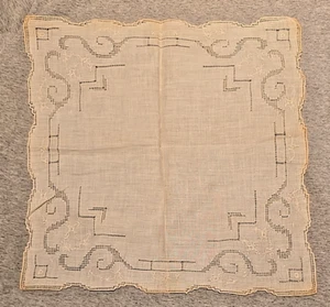 Antique Lace & Linen 11" x 11" Napkins/Hankies set of 6 - Picture 1 of 1