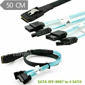 50cm Mini SAS 36 Pin (SFF-8087) Male to 4 x SATA 7 Pin Female Target Cable