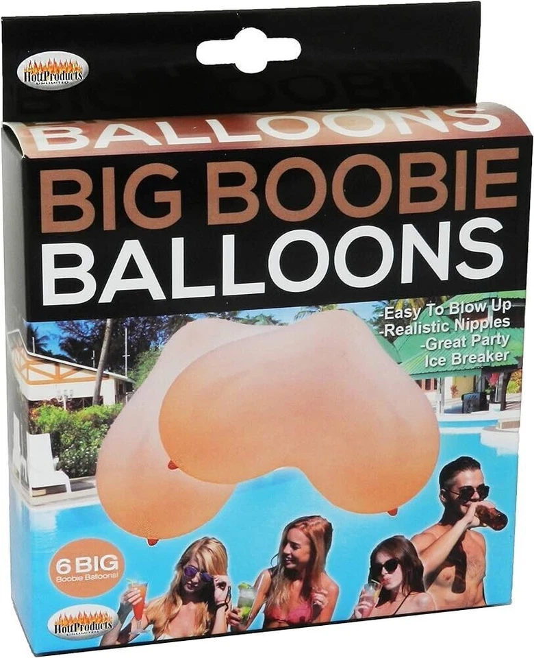 6 Globos Big Boobie - Divertido Mordaza Regalo Adulto Novedad Fiesta Decoración - Beige - Imagen 1 de 4